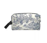 Neceser de Viaje Kawaii Toile De Jouy Rojo y Blanco for Mujer, Organizador de Maquillaje y cosméticos, Kit de Belleza(Color 04)