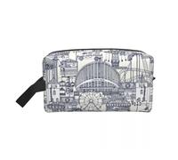 Neceser de Viaje Kawaii Toile De Jouy Rojo y Blanco for Mujer, Organizador de Maquillaje y cosméticos, Kit de Belleza(Color 13)