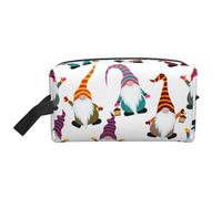 Neceser de viaje ligero con estampado de gnomos de Navidad, gran capacidad, con cremallera, bolsa de almacenamiento para cosméticos, White, Talla única