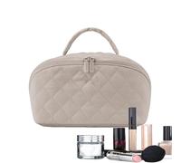 Neceser de viaje - Maquillaje plano | Cosméticos de viaje de gran capacidad - Estuche de cosméticos Extensible, de aseo compacto y plegable, con asa y comp, caqui, Consulte la descripción, Consulte la