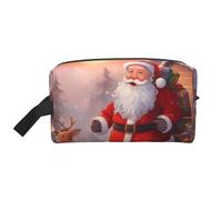 Neceser de viaje multifuncional de Papá Noel de invierno, bolsa de almacenamiento diario y fitness para cosméticos, papelería y más