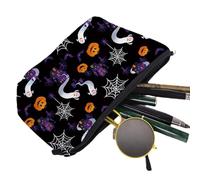 Neceser de Viaje, Neceser de Cosméticos de Halloween,Bolsas de cosméticos impermeables para Halloween | Monedero cosmético con diseño de telaraña, fantasma, calabaza, castillo, con organizador de alma