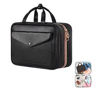 Neceser de viaje - Neceser para colgar - Organizador de maquillaje portátil - Soporte cosmético para champú, acondicionador, accesorios Pologmase, Negro , 1