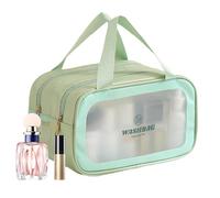 Neceser de viaje, organizador de maquillaje, seco y húmedo, bolsa de almacenamiento de viaje, bolsa de champú con asas para vacaciones al aire libre, camping, Verde, Refer to description, Unisex