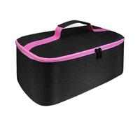 Neceser de viaje para cosméticos, estuche de viaje para herramientas para el cabello, estuche de accesorios portátil para rulos, estuche de viaje con bolsillo de malla con cremallera para compras