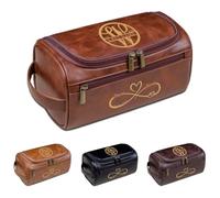 Neceser de viaje para hombre con nombre personalizado, organizador de aseo de cuero grabado, regalo perfecto de Navidad y cumpleaños para marido, novio, papá