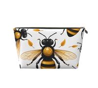 Neceser de viaje para maquillaje, rústico, naturaleza, fruta, aguacate, verde, gran capacidad, para mujeres, novias, accesorios de aseo, Animales salvajes de abejas, One Size