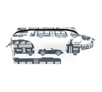 Neceser de viaje para mujer, bolsa de cosméticos de microfibra de piel para maquillaje, organizador práctico con cremallera, autobús, coche, moto, taxi, multicolor, 8.2x3.1x3.5 in/21x8x9 cm, Neceser