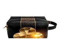 Neceser de viaje para mujer, bolsa de cosméticos de microfibra de piel para maquillaje, práctico organizador con cremallera, tarjeta de póquer brillante de Ace of Clubs, multicolor, 8.2x3.1x3.5