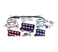 Neceser de viaje para mujer, bolsa de cosméticos de piel de microfibra para maquillaje, organizador práctico con cremallera, autobús rojo y taxi, multicolor, 8.2x3.1x3.5 in/21x8x9 cm, Neceser