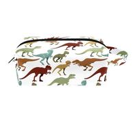 Neceser de viaje para mujer, bolsa de cosméticos de piel de microfibra para maquillaje, práctico organizador con cremallera, dinosaurio T-Rex Jurásico salvaje, multicolor, 8.2x3.1x3.5 in/21x8x9 cm,