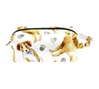 Neceser de viaje para mujer, bolsa de maquillaje de piel de microfibra con cremallera, diseño de Labrador Jack Russell Terrier y Husky, multicolor, 8.2x3.1x3.5 in/21x8x9 cm, Neceser