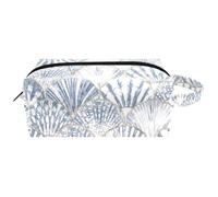 Neceser de viaje para mujer, bolsa de maquillaje de piel de microfibra con cremallera, diseño de olas japonesas, multicolor, 8.2x3.1x3.5 in/21x8x9 cm, Neceser