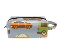 Neceser de viaje para mujer, bolsa de maquillaje de piel de microfibra con cremallera, transporte público, autobús y taxi, multicolor, 8.2x3.1x3.5 in/21x8x9 cm, Neceser