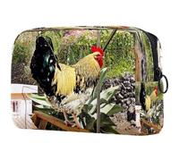 Neceser de viaje para mujer, con diseño de gallina y gallina y animales, bolsa organizadora grande con cremallera, multicolor, 18.5x7.5x13cm/7.3x3x5.1in, Neceser
