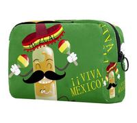 Neceser de viaje para mujer, del Día de los Muertos de México, bolsa organizadora grande con cremallera, multicolor, 18.5x7.5x13cm/7.3x3x5.1in, Neceser