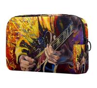 Neceser de viaje para mujer, para guitarrista, de jazz, bolsa organizadora con cremallera, multicolor, 18.5x7.5x13cm/7.3x3x5.1in, Neceser