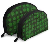 Neceser de viaje para mujer St Patricks Clover, trébol verde, impermeable, 2 piezas, neceser de maquillaje, organizador de cosméticos y artículos de tocador, neceser de viaje portátil para niñas