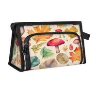 Neceser de viaje para mujeres, hombres, niñas y niños, multifuncional, con diseño de hongos, manzanas, hojas de arce, organizador de cosméticos, color, M, Organizador de bolsas