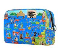 Neceser de viaje para niños, diseño de cazadores de tesoros de dibujos animados, bolsa organizadora con cremallera, multicolor, 18.5x7.5x13cm/7.3x3x5.1in, Neceser