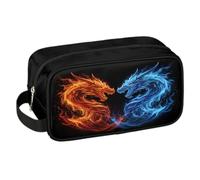 Neceser de viaje para niños y niños, kit impermeable para colgar para hombres, bolsa de afeitado con gran capacidad para baño, deportes, ducha, Dragón de fuego, Equipaje infantil