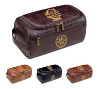 Neceser de viaje personalizado para hombres, kit de cuero personalizado con nombre e iniciales grabados, padrinos de boda, día del padre, cumpleaños y aniversario