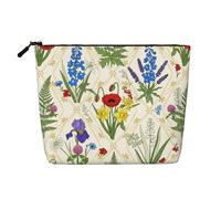 Neceser de Viaje Poppy Iris para Mujer. Bonito Neceser pequeño e Impermeable para niñas. Organizador de cosméticos Plegable para Guardar Pinceles, Herramientas y Accesorios de Aseo.