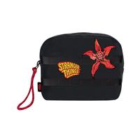 Neceser de Viaje Stranger Things para Jóvenes y Adultos, Neceser Negro de Gran Capacidad, Diseño Original con Demogorgon y Logo, con Cierre de Cremallera, Ideal para Aseo y Organización en Viajes