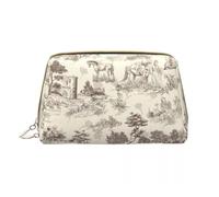 Neceser de Viaje Toile De Jouy, Organizador Vintage francés de Maquillaje y cosméticos for Mujer, Estuche de Almacenamiento de Belleza(Color 19)