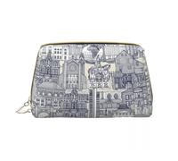 Neceser de Viaje Toile De Jouy, Organizador Vintage francés de Maquillaje y cosméticos for Mujer, Estuche de Almacenamiento de Belleza(Color 05)