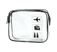 Neceser de viaje transparente, aprobado por la TSA, con cremalleras, PVC transparente, impermeable, bolsa de maquillaje para hombres y mujeres