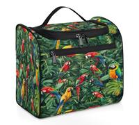 Neceser de viaje tropical con diseño de guacamayo para mujeres, hombres, niños y niñas, 11.2 L, bolsa de maquillaje grande, bolsa de aseo colgante, organizador de artículos de tocador, color, Big,