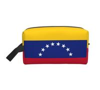 Neceser de viaje unisex con estampado de bandera de Venezuela, gran capacidad, portátil, para almacenamiento diario