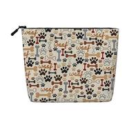 Neceser de viaje versátil con estampado de huesos y patas, bolsa de maquillaje de cáñamo falso, multiusos, organizador de accesorios cosméticos, Black, Talla única