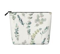 Neceser de viaje versátil con hojas de eucalipto, bolsa de maquillaje de cáñamo falso, multiusos, organizador de accesorios cosméticos, Black, Talla única