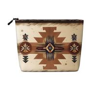 Neceser de viaje versátil con patrones nativos americanos, bolsa de maquillaje de cáñamo falso, multiusos, organizador de accesorios cosméticos, Black, Talla única