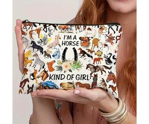 Neceser Equestre Chic - Regalo para Amantes de los Caballos, Poliéster Duradero, Ideal para al , Chica que Ama los Caballos, , Negocios, Fitness