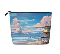 Neceser Femenino con Estampado de Arquitectura Playera, Organizador de cosméticos, Ideal para Viajes y Viajes de Negocios.