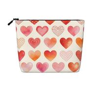 Neceser grande con estampado de gato blanco para artículos esenciales de viaje y regalos de cumpleaños, Warm Love, One Size