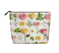 Neceser grande con estampado de rayas degradadas de arco iris, para artículos esenciales de viaje y regalos de cumpleaños, Margarita rosa pastel, One Size