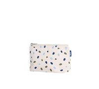 Neceser grande - Organizador de cosméticos para hombre y mujer - Neceser de viaje con estampado - 100% algodón orgánico - Gran compartimento principal - GOTS, punto verde certificado, carbón, Greige