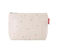 Neceser grande - Organizador de cosméticos para hombre y mujer - Neceser de viaje con estampado - 100% algodón orgánico - Gran compartimento principal - GOTS, punto verde certificado, carbón, Greige