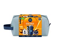 NIVEA MEN Pack Cuidado Completo Neceser, Set de regalo para hombre con crema facial 75 ml + gel de ducha 250 ml + bálsamo after shave100 ml), desodorante spray 200ml