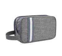 Neceser Hombre Kulturbeutel, Kit de Afeitado Dopp Impermeable Bolsa de Aseo Viaje, Grande Organizador de Maquillaje Lona Bolsa de Cosméticos Estuche Bolsillos con Múltiples Bolsillos, Gris