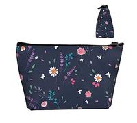 Neceser Impermeable Oxford para cosméticos, diseño de Flores Florales pequeñas y Bonitas, Neceser de Maquillaje de Gran Capacidad con Cremallera, Regalo Ideal para niñas y Mujeres, Soporte para cosm