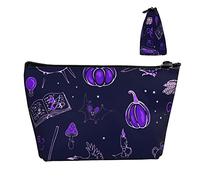 Neceser Impermeable Oxford para cosméticos, Mago de Halloween, Color Morado, Gran Capacidad, con Cremallera, niñas y Mujeres, para artículos de tocador de Lujo, para lápices y