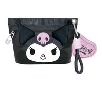 Neceser Kuromi Sanrio con diseño kawaii oscuro y llavero decorativo | Estuche multiusos ideal para maquillaje, cosméticos y accesorios personales
