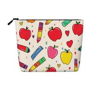 Neceser Love Heart Stationery para mujer, neceser de viaje grande, organizador de aseo resistente al agua con aspecto de lino y cremallera, bolsa de almacenamiento para el cuidado de la piel de 24 x 1