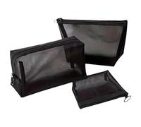Neceser Maquillaje 3 Piece Mesh Cosmetic Bag Mesh Makeup Bag with Zipper Pouch Travel Toiletry for Makeup Organizer Office Travel Accessories Mujer Bolsa
