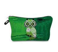 Neceser Maquillaje Búho Verde Neceser Maquillaje,Neceser Pequeño con Cremallera,Portátiles Neceser Mujer,Bolsa Maquillaje,Monedero Pequeño,Bolsa Maquillaje Impresa